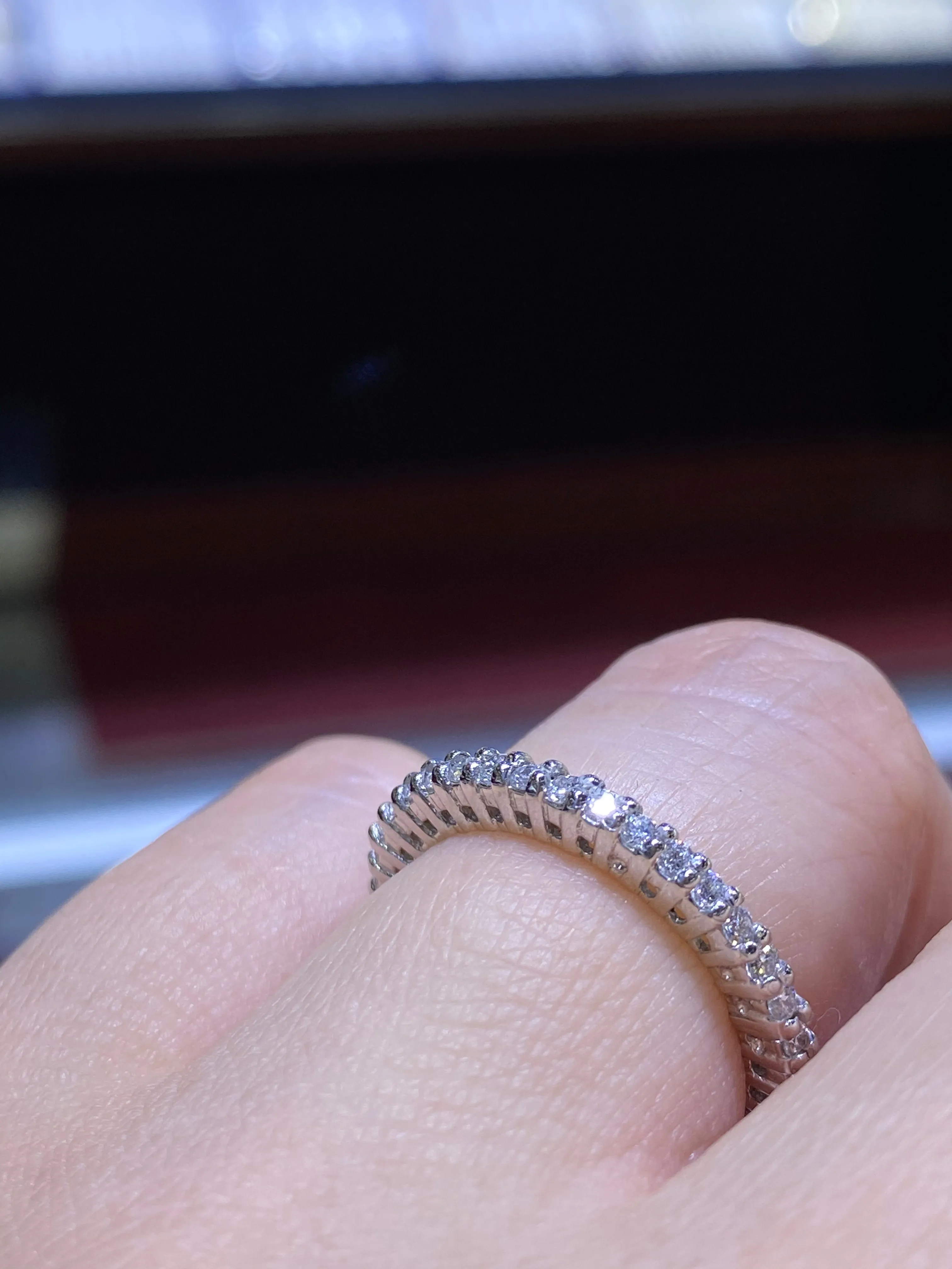 14K Basket Set Diamond Eternity Band