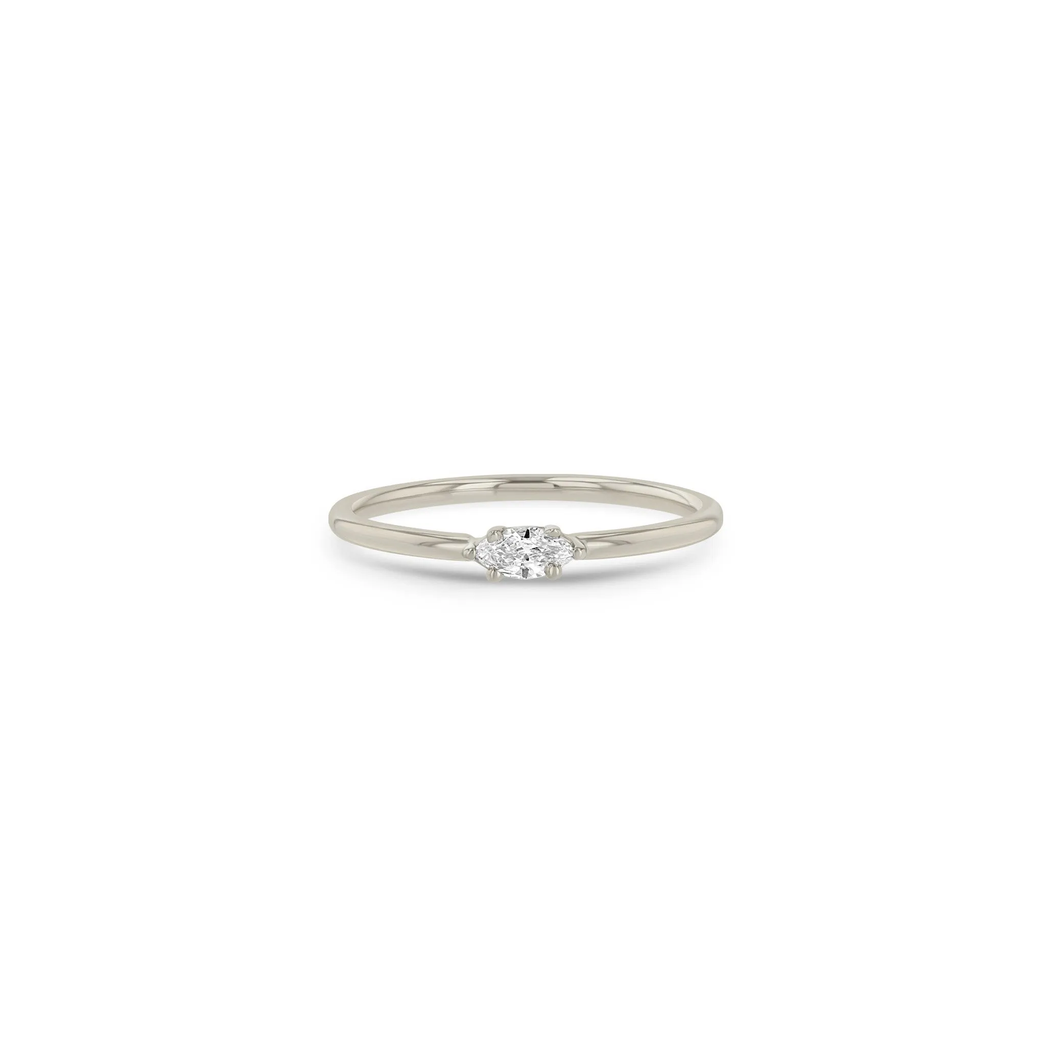 14k Marquise Diamond Thick Band Ring