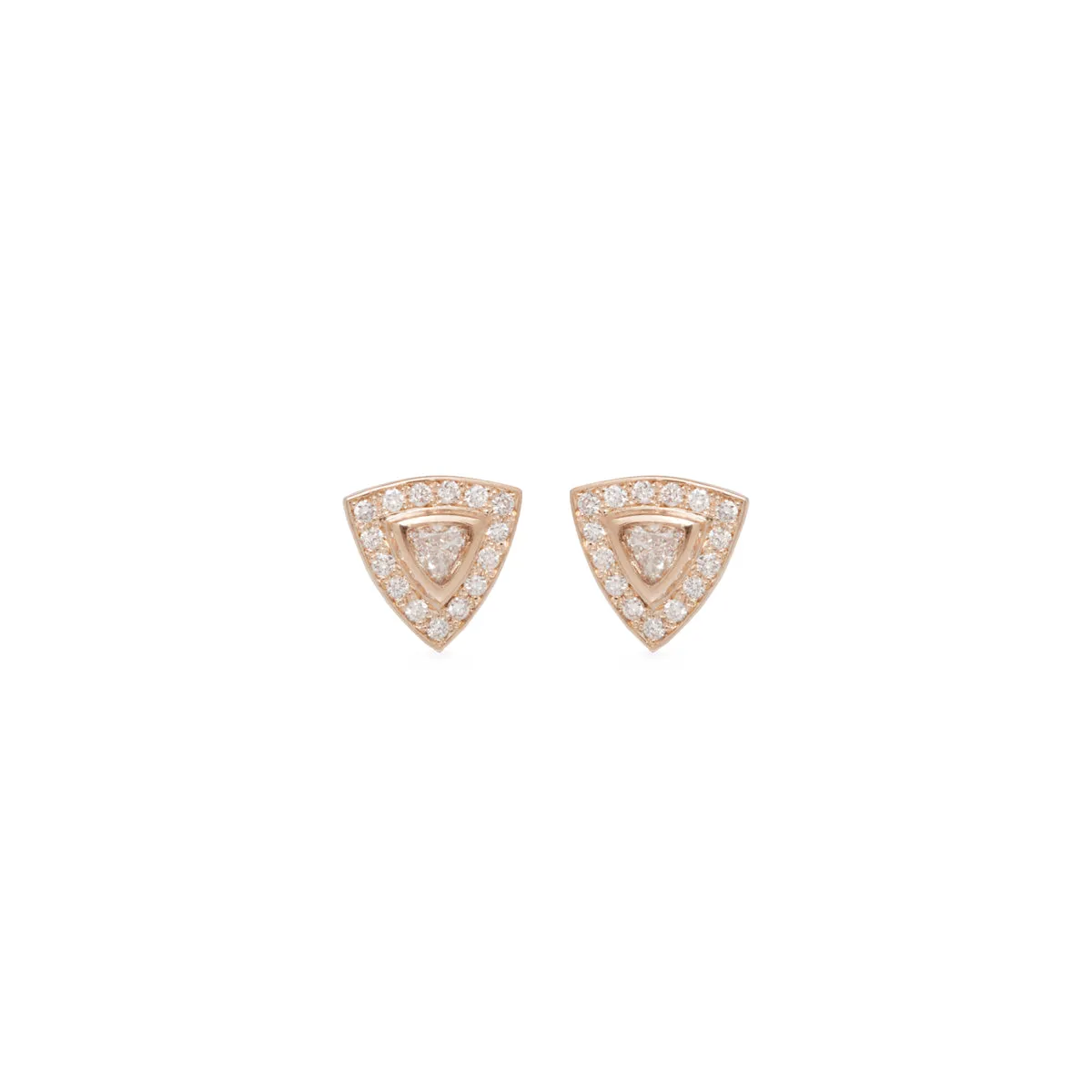 14k Trillion Diamond Halo Studs