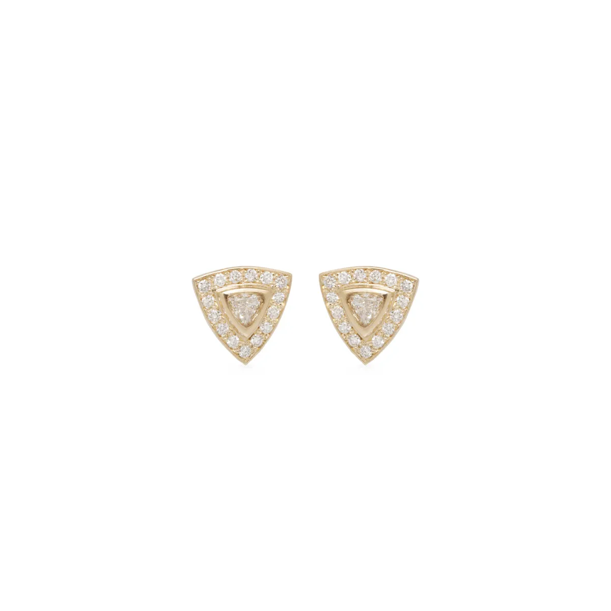 14k Trillion Diamond Halo Studs