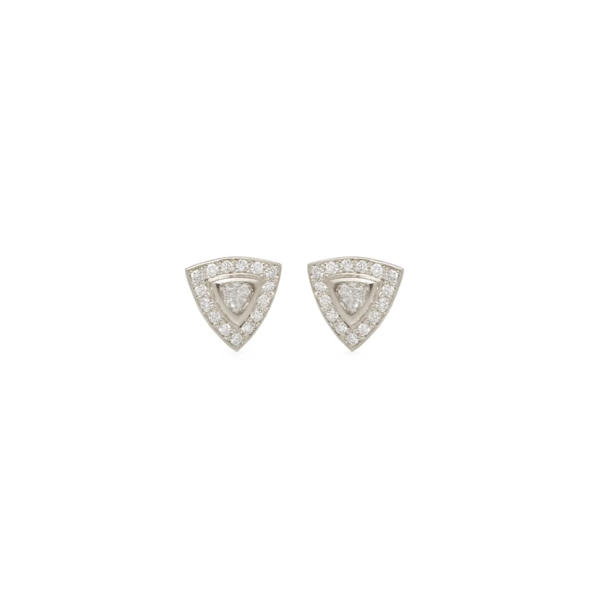 14k Trillion Diamond Halo Studs