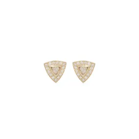 14k Trillion Diamond Halo Studs