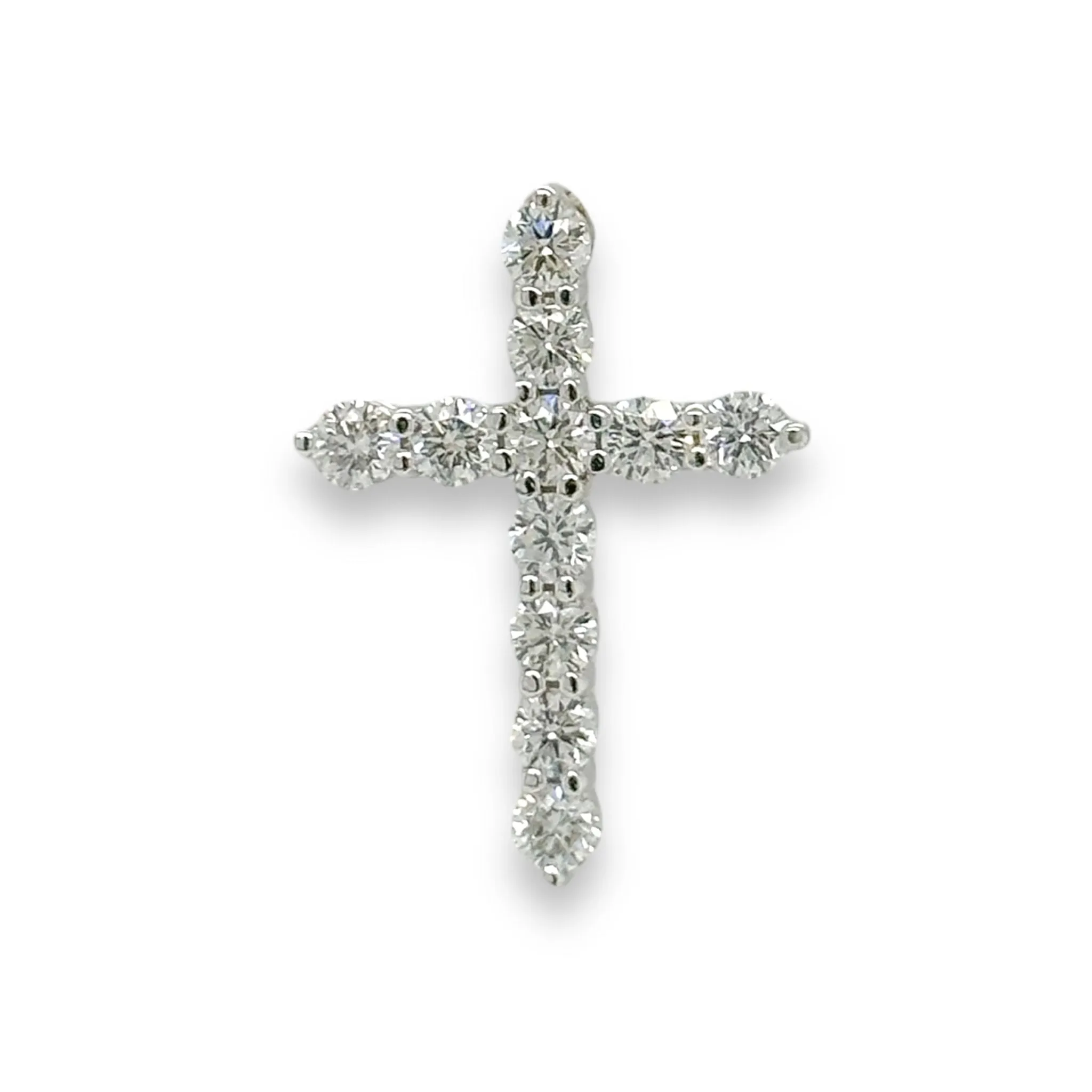 14K W Gold E/VS1 1.50ctw Lab-Created Diamond Cross