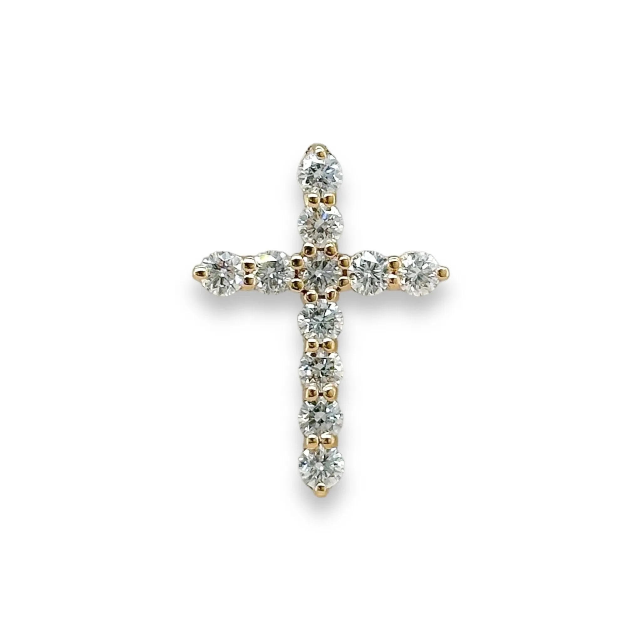 14K Y Gold G/VS1 1.00ctw Lab-Created Diamond Cross