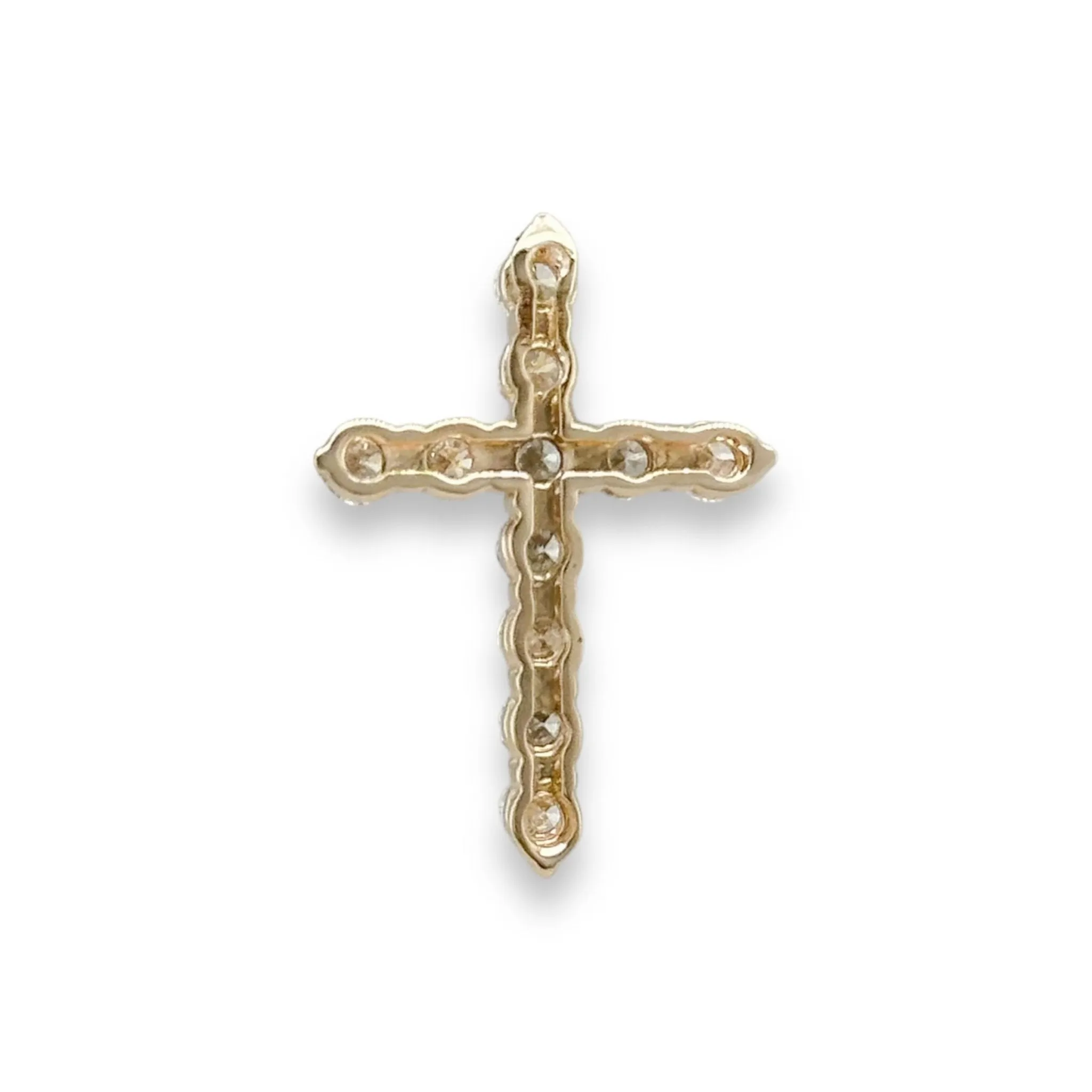 14K Y Gold G/VS1 1.00ctw Lab-Created Diamond Cross