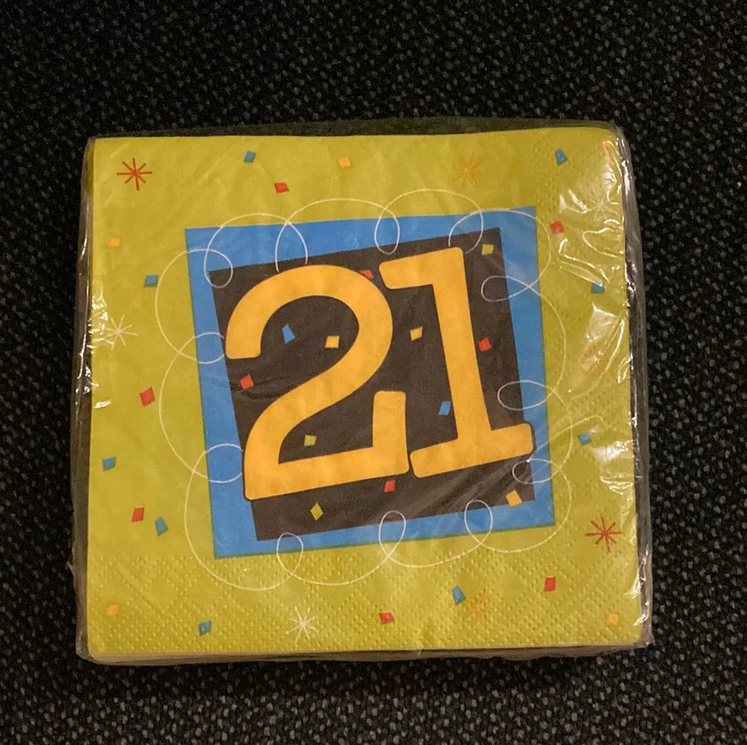 21st Make a Wish Beverage Paper Napkin & Luncheon Plates