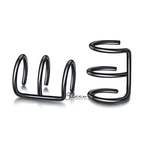 316L Surgical Steel Triple Lines Ear Cuffs - Non Piercing | Minimalist Ear Cuffs