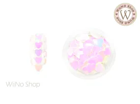 4mm Pink Dream White Heart Glitter