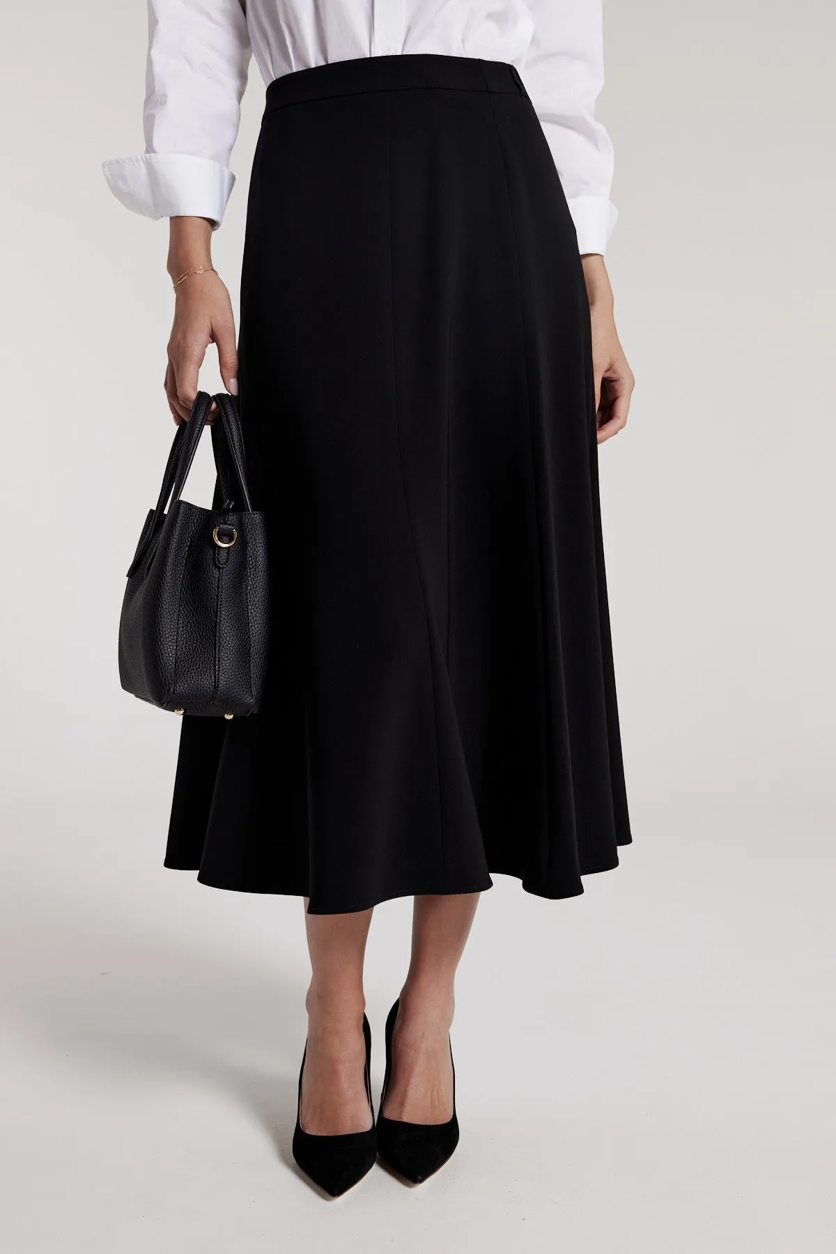 A Line Midi Skirt - Black