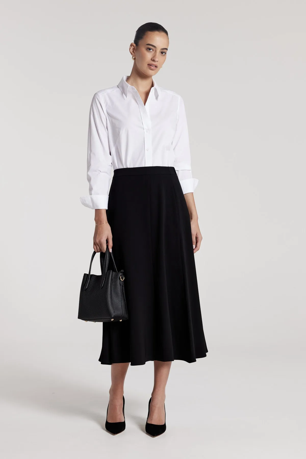 A Line Midi Skirt - Black