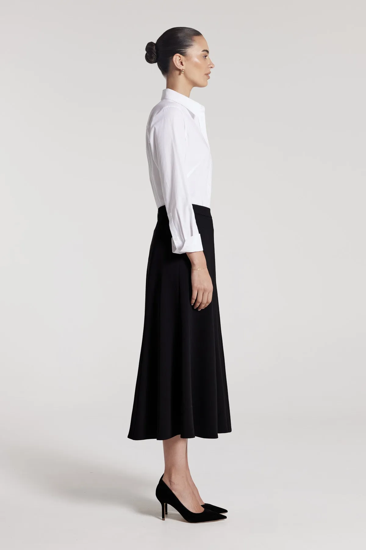 A Line Midi Skirt - Black