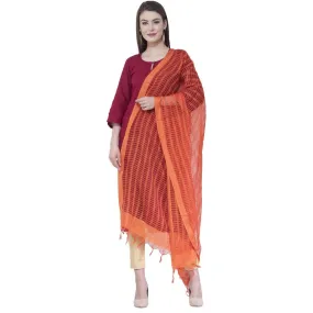 A R Silk Orange Color Regular Dupattas and Chunnis