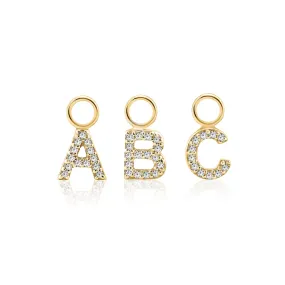 ABC Initial Charm Diamond Yellow Gold