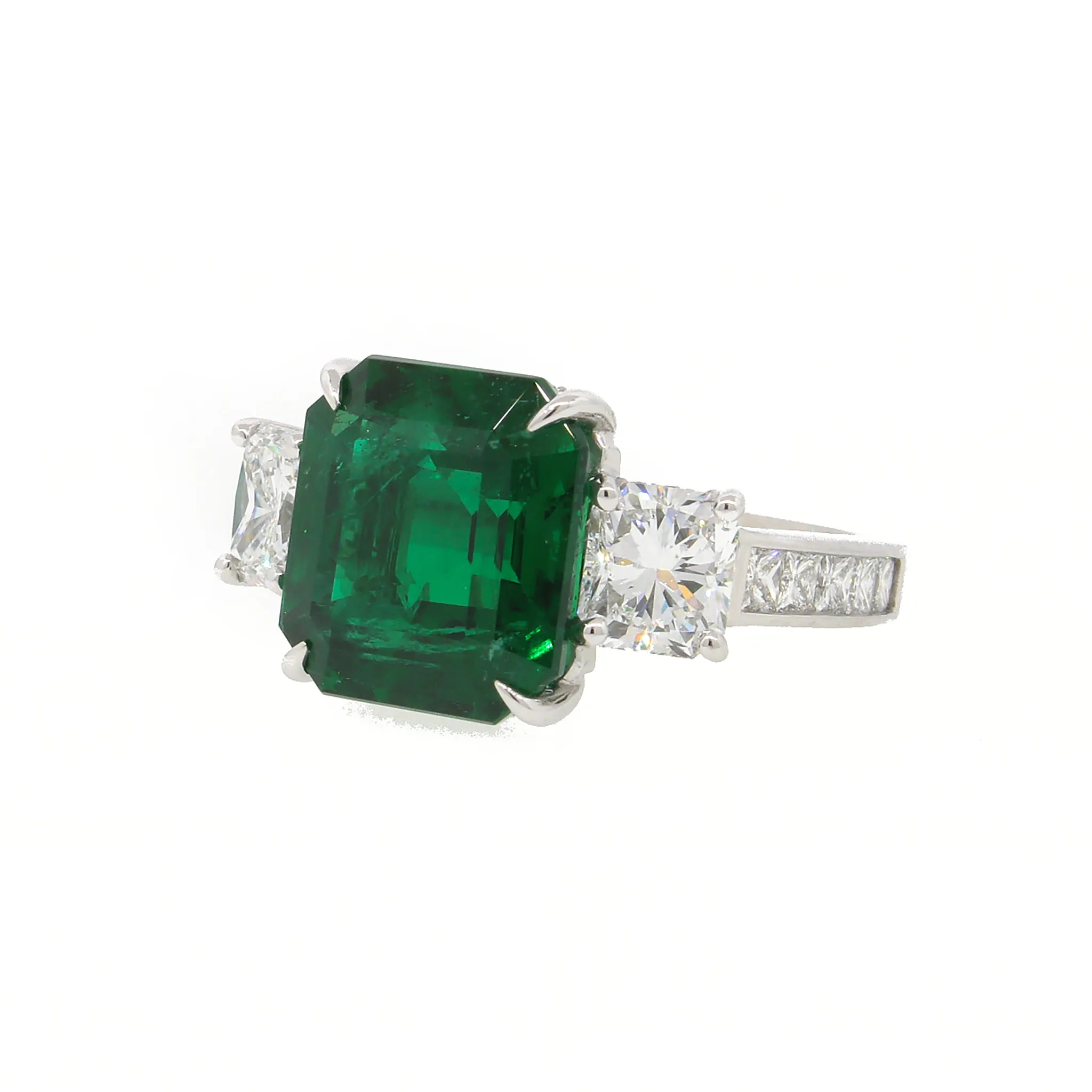 AGL Certified Emerald Ring with Diamonds