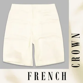 Albescent Cream Subtle Sheen Super Soft Premium Cotton Shorts