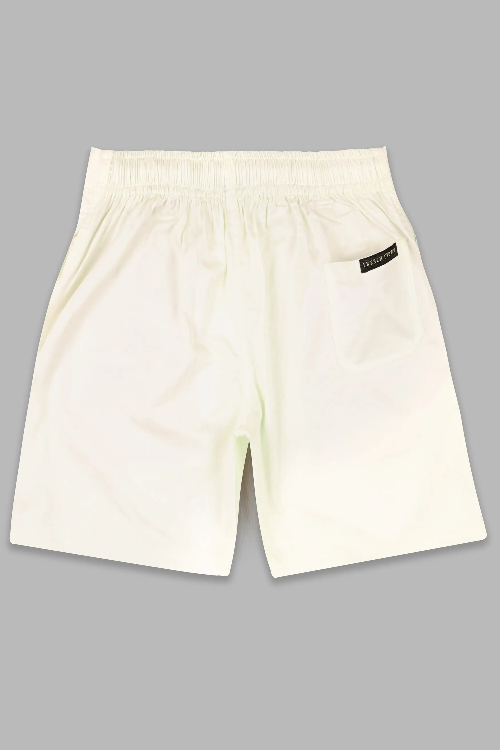 Albescent Cream Subtle Sheen Super Soft Premium Cotton Shorts