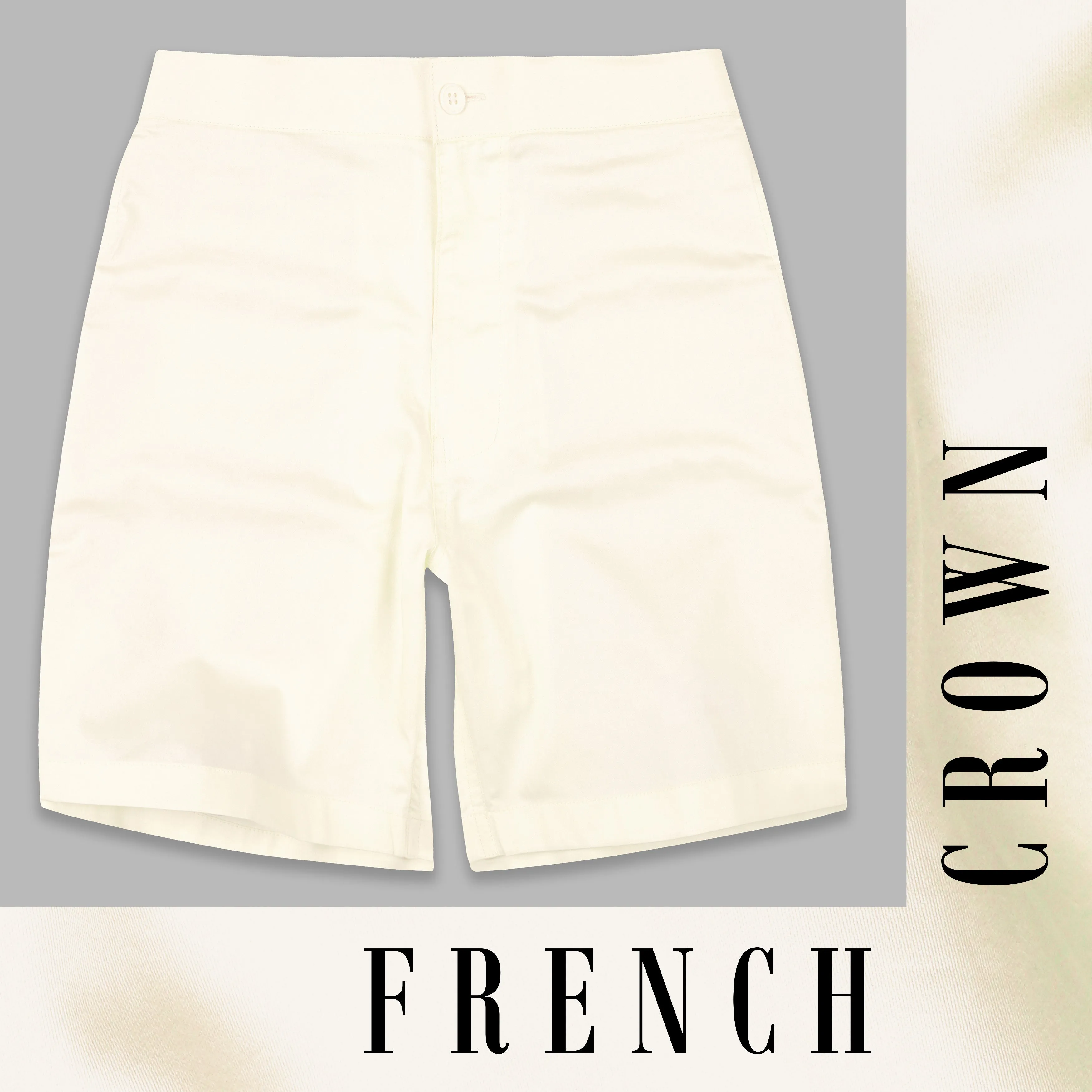 Albescent Cream Subtle Sheen Super Soft Premium Cotton Shorts