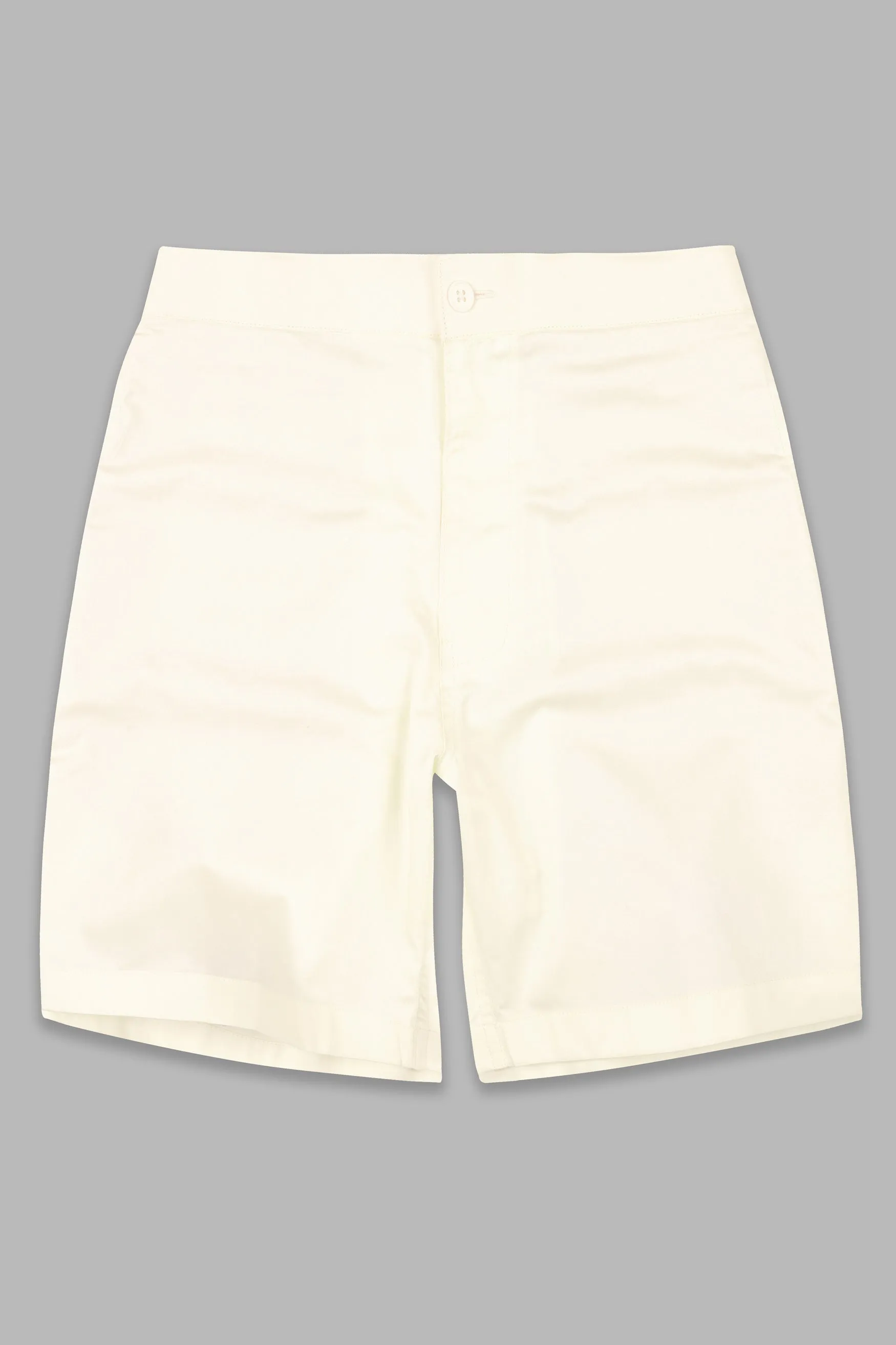 Albescent Cream Subtle Sheen Super Soft Premium Cotton Shorts