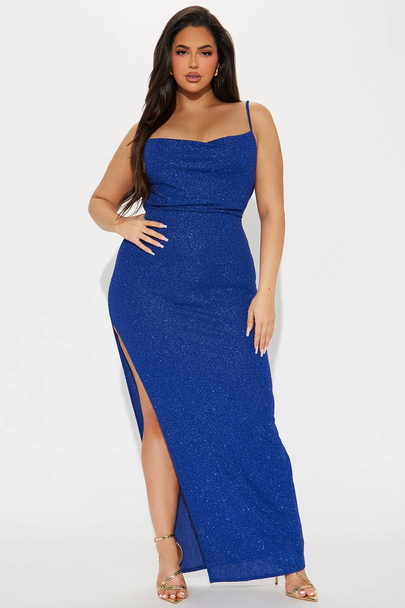 Allison Glitter Maxi Dress - Royal