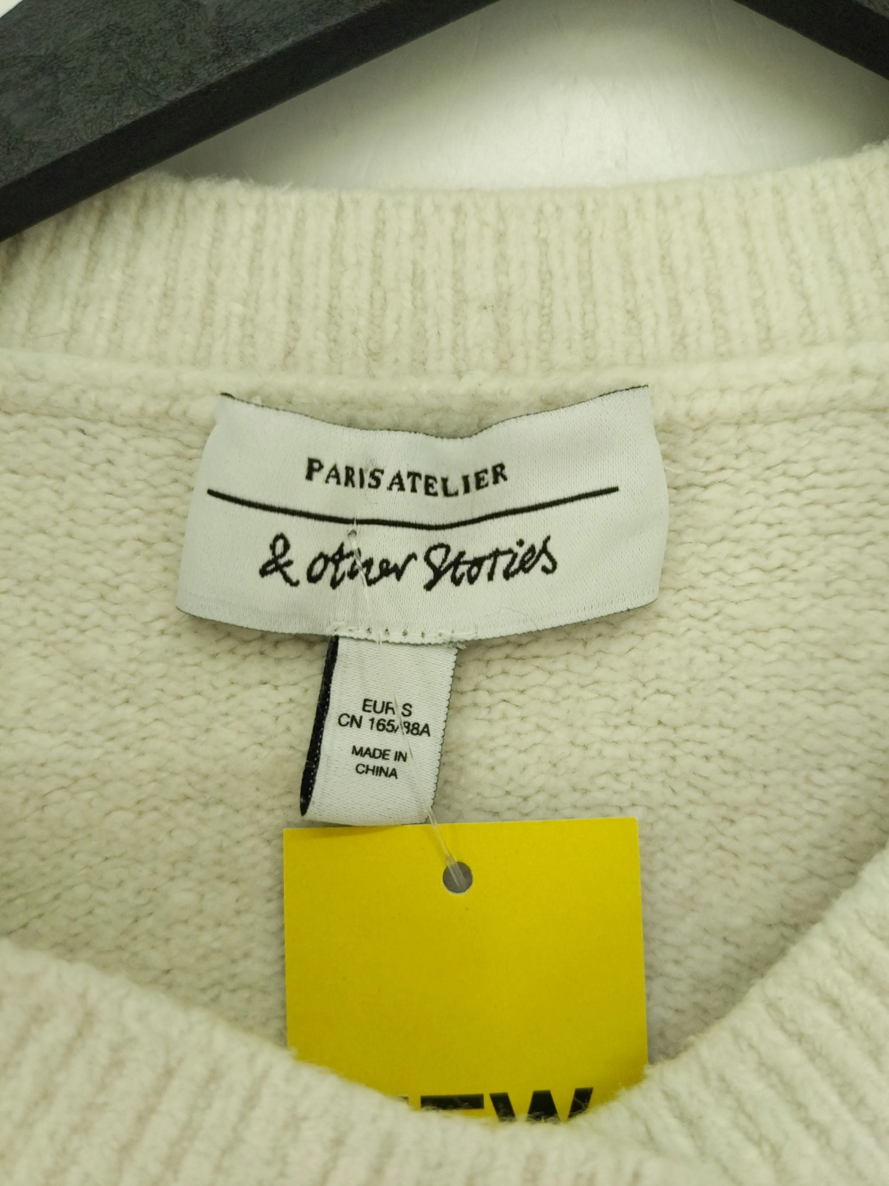 & Other Stories Women's Cardigan S White Cotton with Elastane, Polyamide