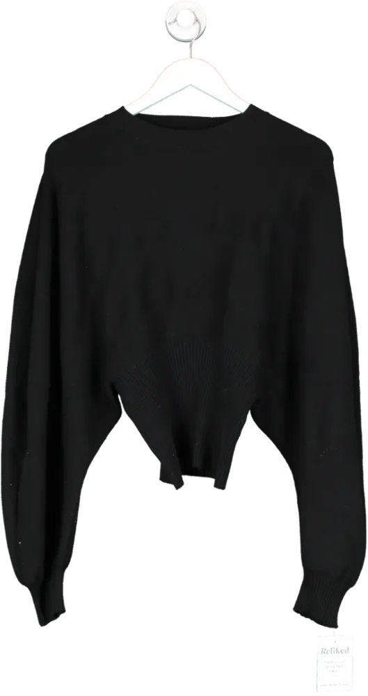 Amy Lynn London Black Batwing Clinched Waist Jumper UK L