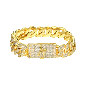 Aporro A® Cuban Link Yellow Gold Bracelet- 7"