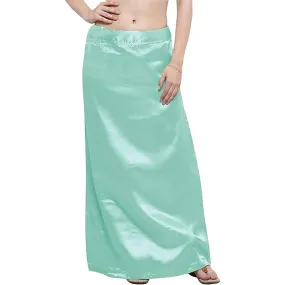 Appealing Women's Sea Green Pure Cotton Readymade Petticoat For Saree