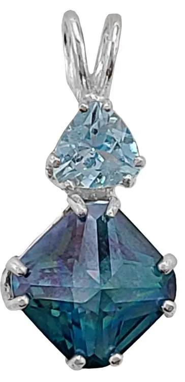 Aqua Aura Mini Magician Stone? with Trillion Cut Blue Topaz