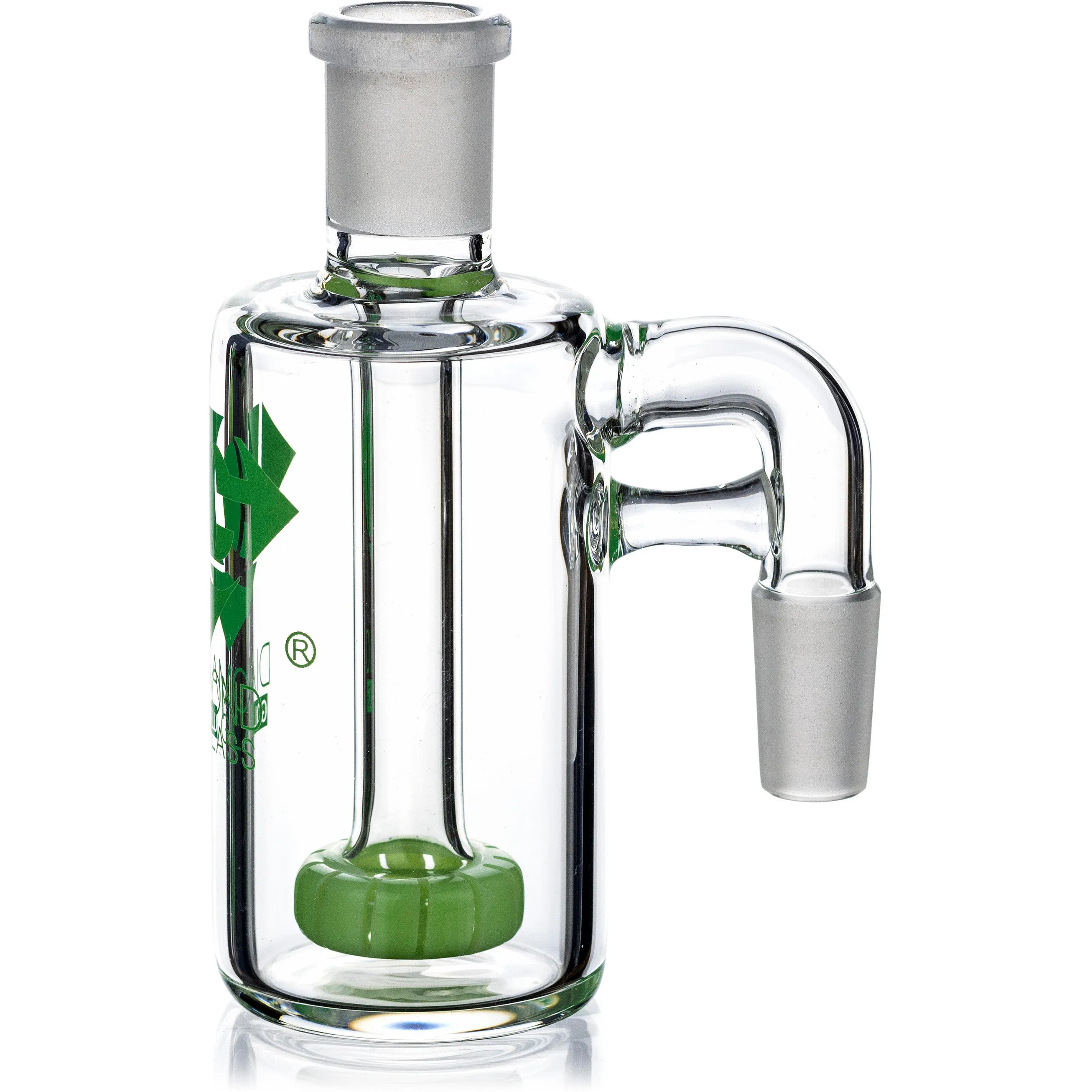 Ash Catcher w/ 14mm Joint, 90 Angle, Showerhead Perc, by Diamond Glass