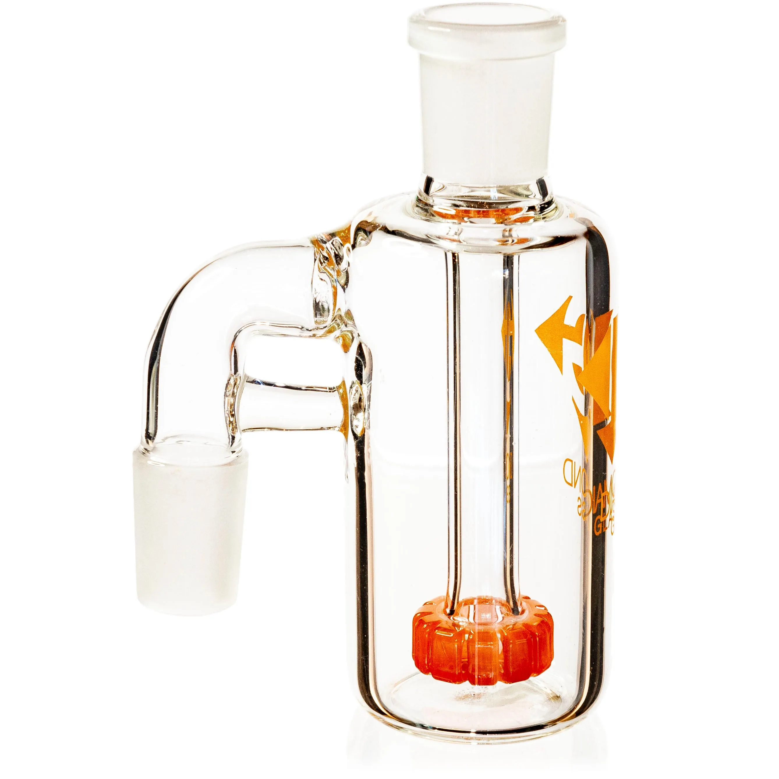 Ash Catcher w/ 14mm Joint, 90 Angle, Showerhead Perc, by Diamond Glass