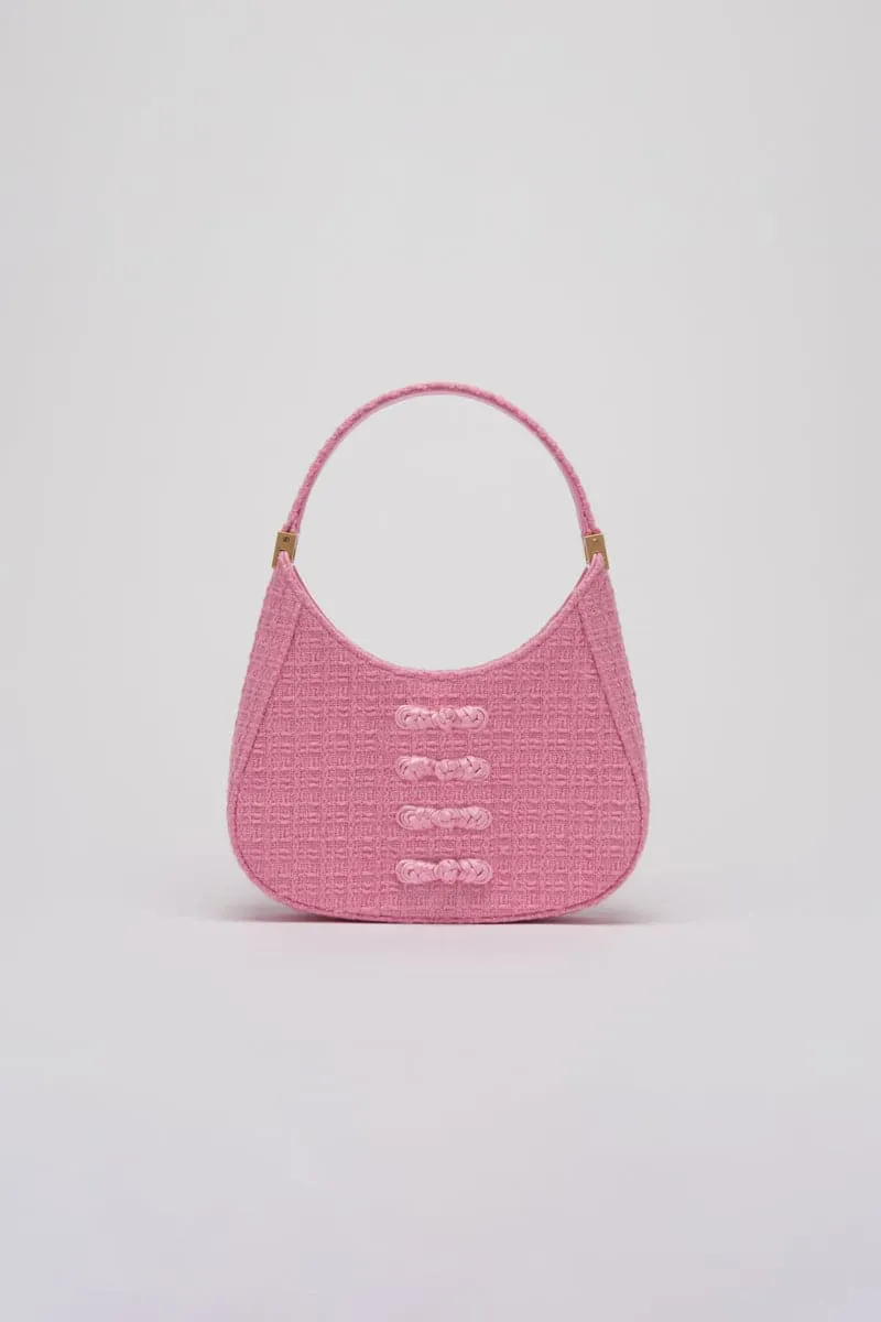 BABY PINK TWEED MINI TOP HANDLE BAG