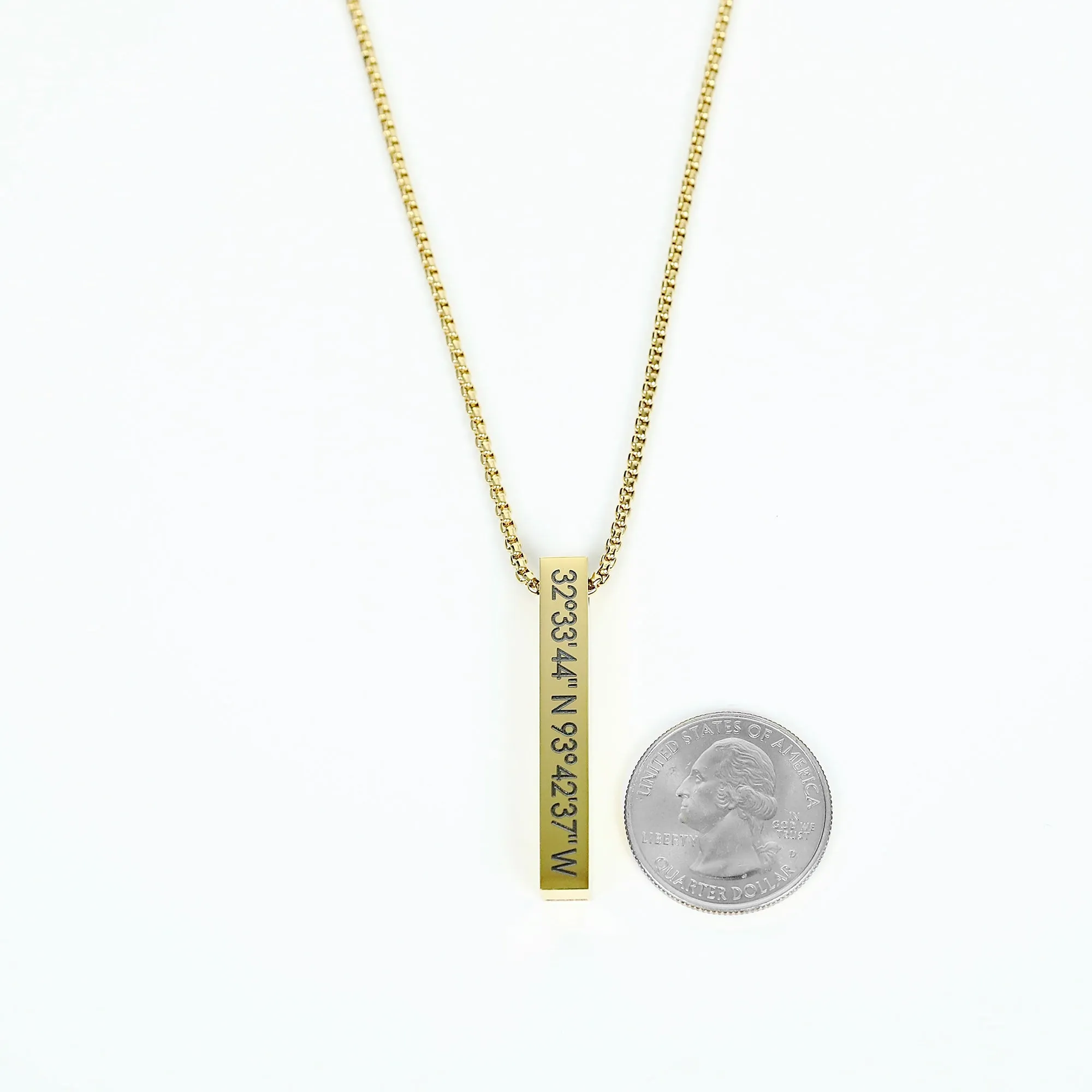 Bar Pendant Necklace - Gold 6mm