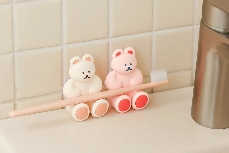 Bear Characters Toothbrushes Holders Teeth Dental Care Tools Bathrooms Racks Silicone