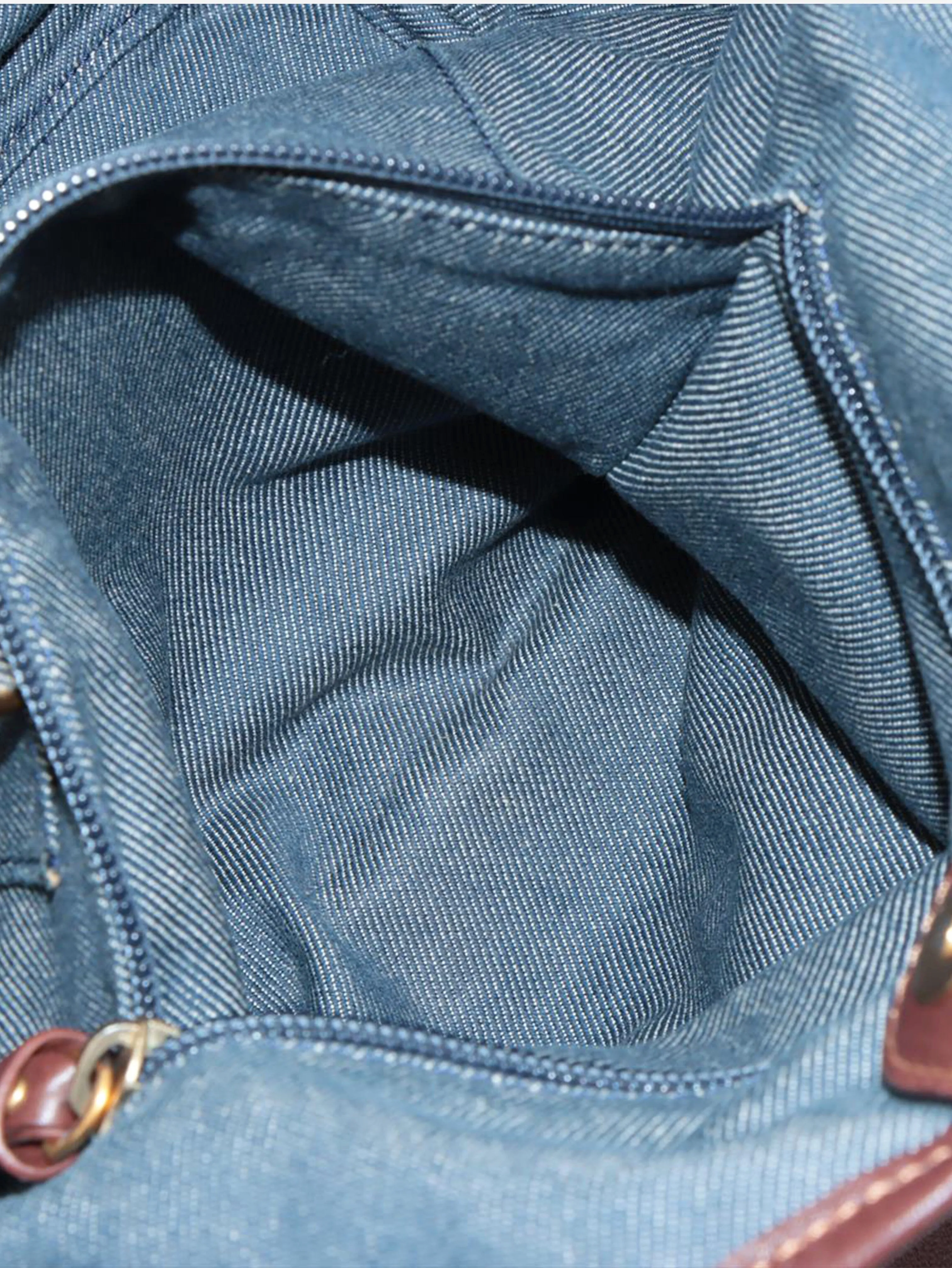 Blue 2007 Macadam monogram denim bag