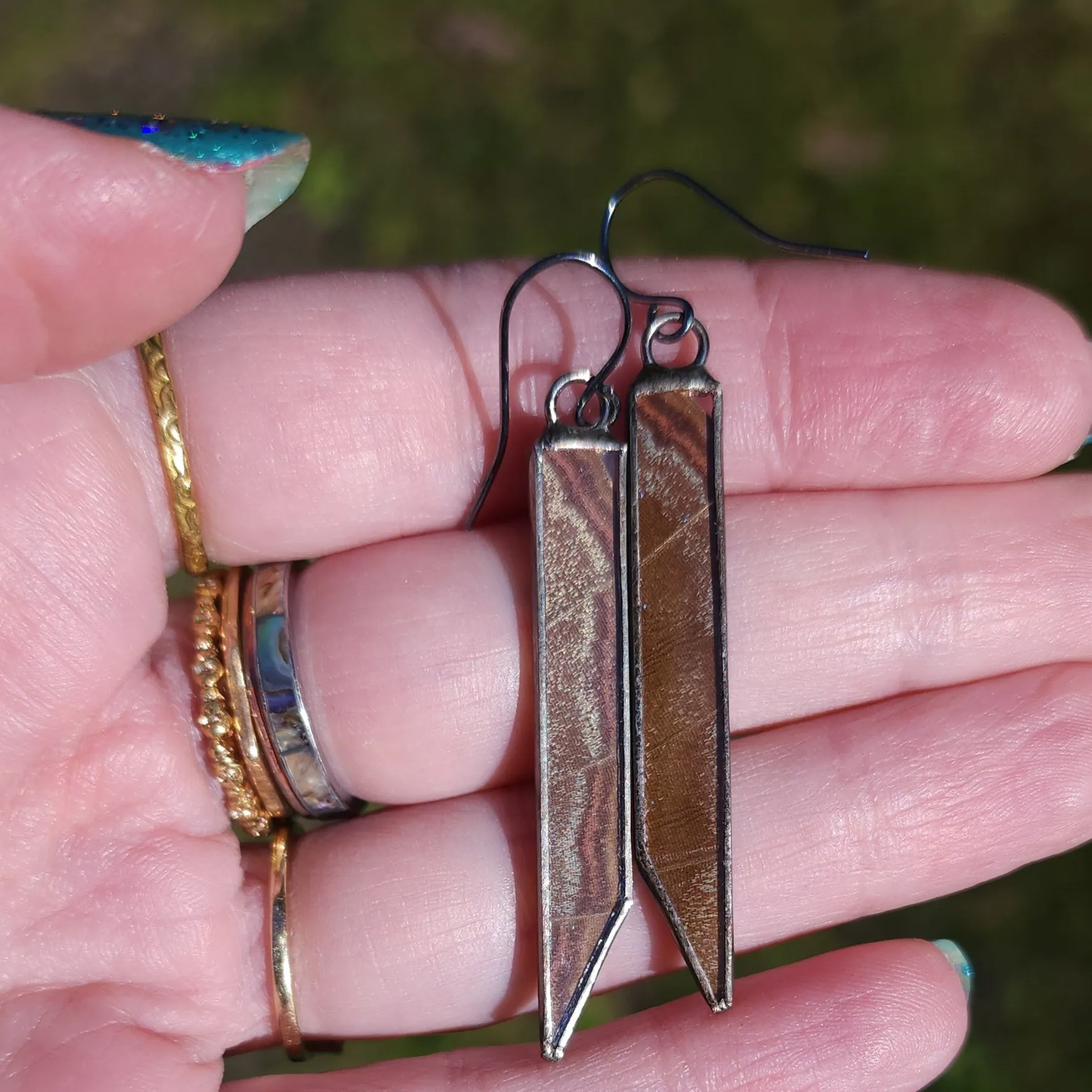 Blue Morpho Bevel Earrings