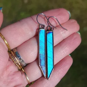 Blue Morpho Bevel Earrings