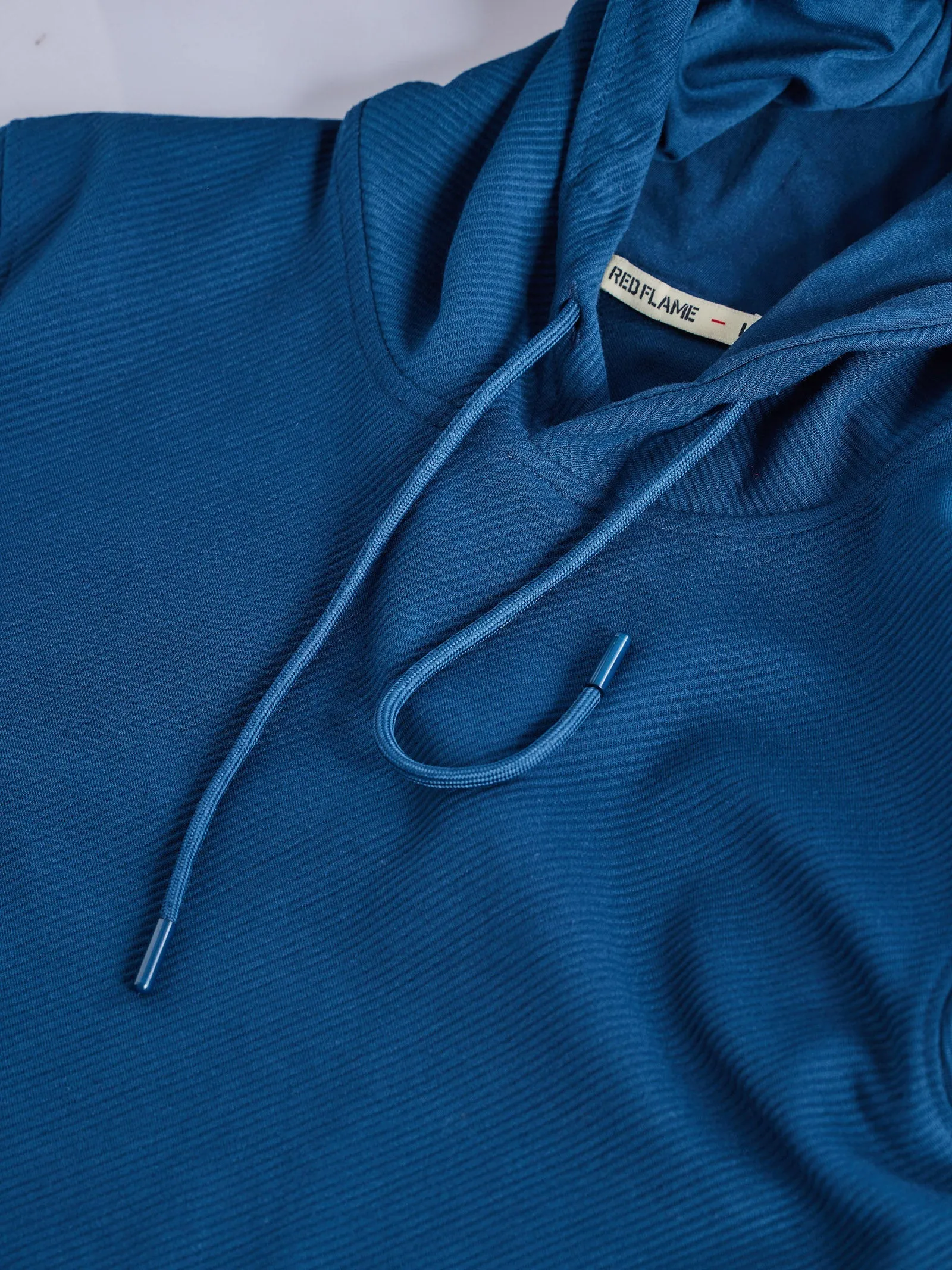 Blue Ottoman Crew Neck Hooded Sweatshirt