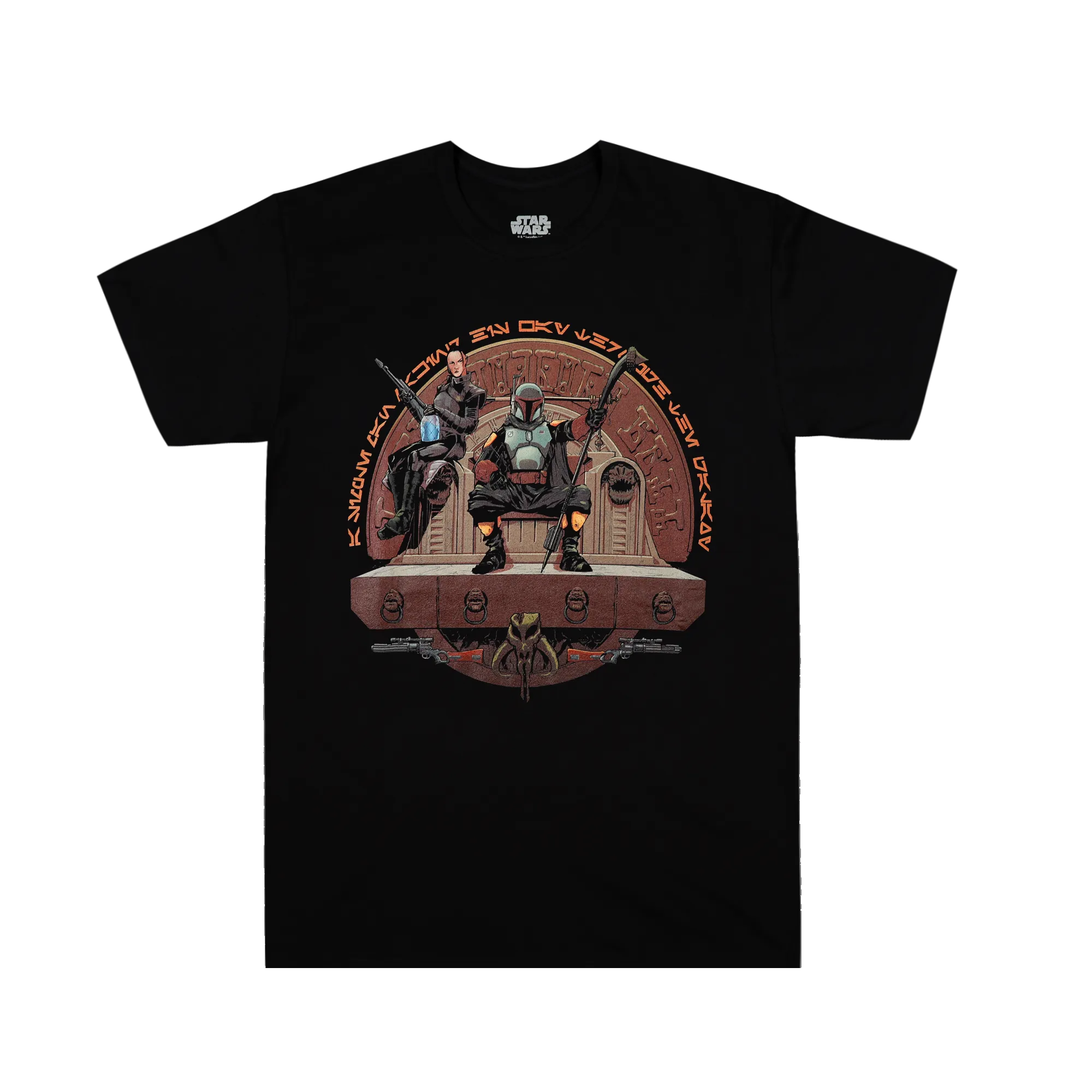 Boba Fett Throne Color Illustration Black Tee