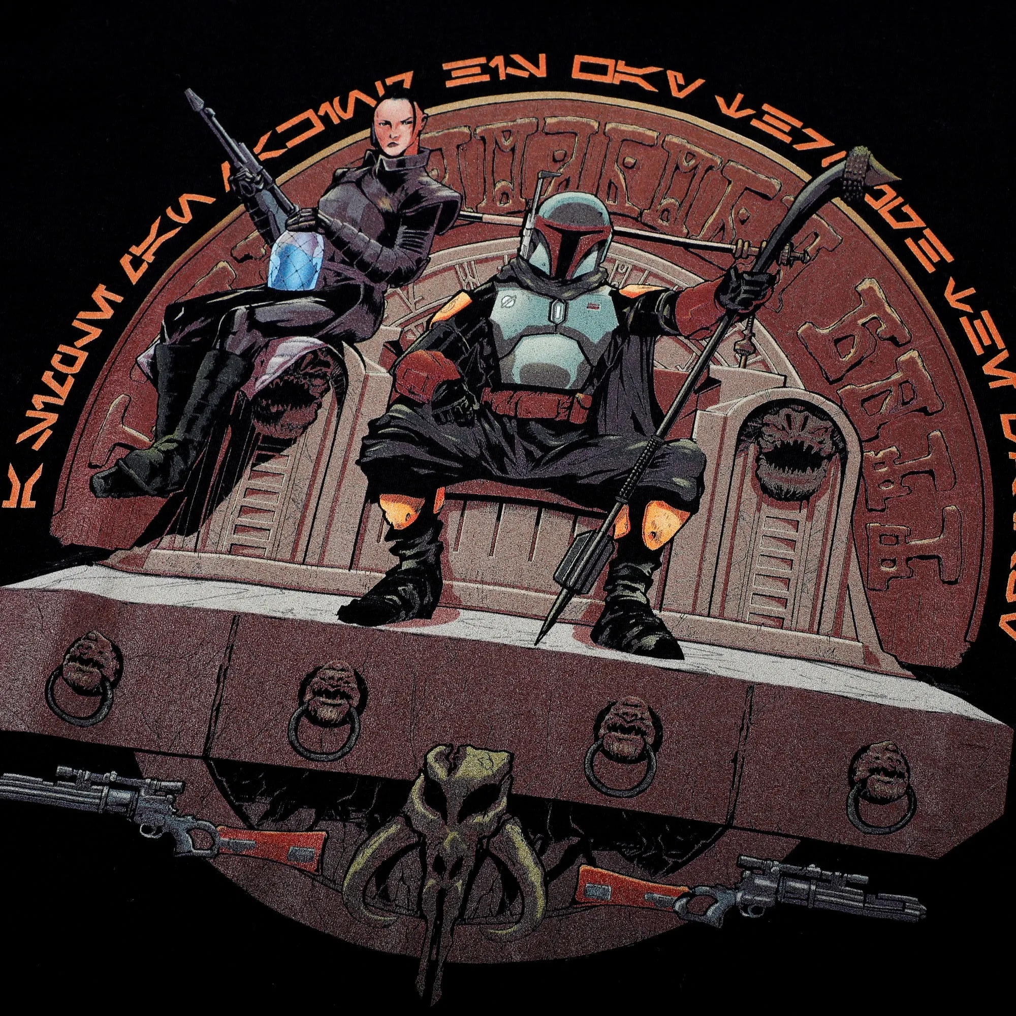 Boba Fett Throne Color Illustration Black Tee