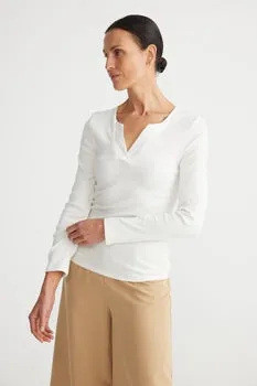 Brave & True Henley Top White