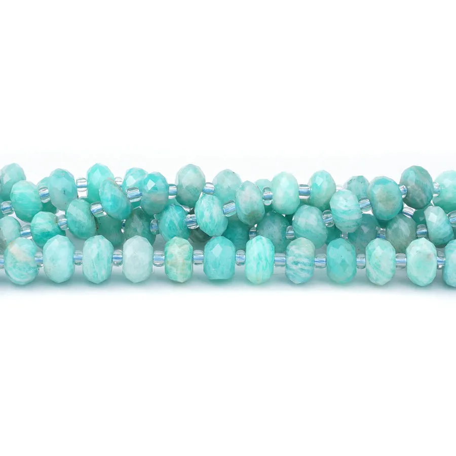 Brazilian Amazonite 5x8mm Rondelle Faceted - 15-16 Inch