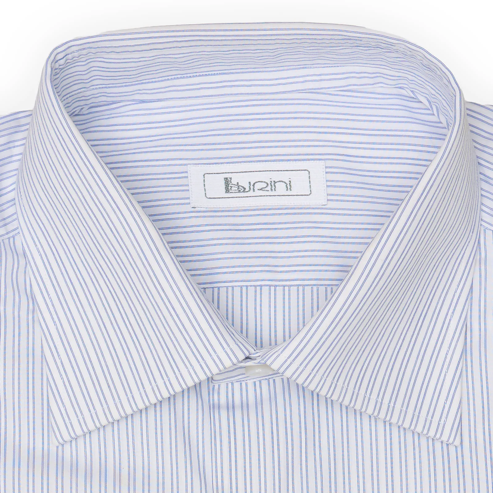 BURINI Luxury Blue Striped Cotton Dress Shirt EU 41 NEW US 16