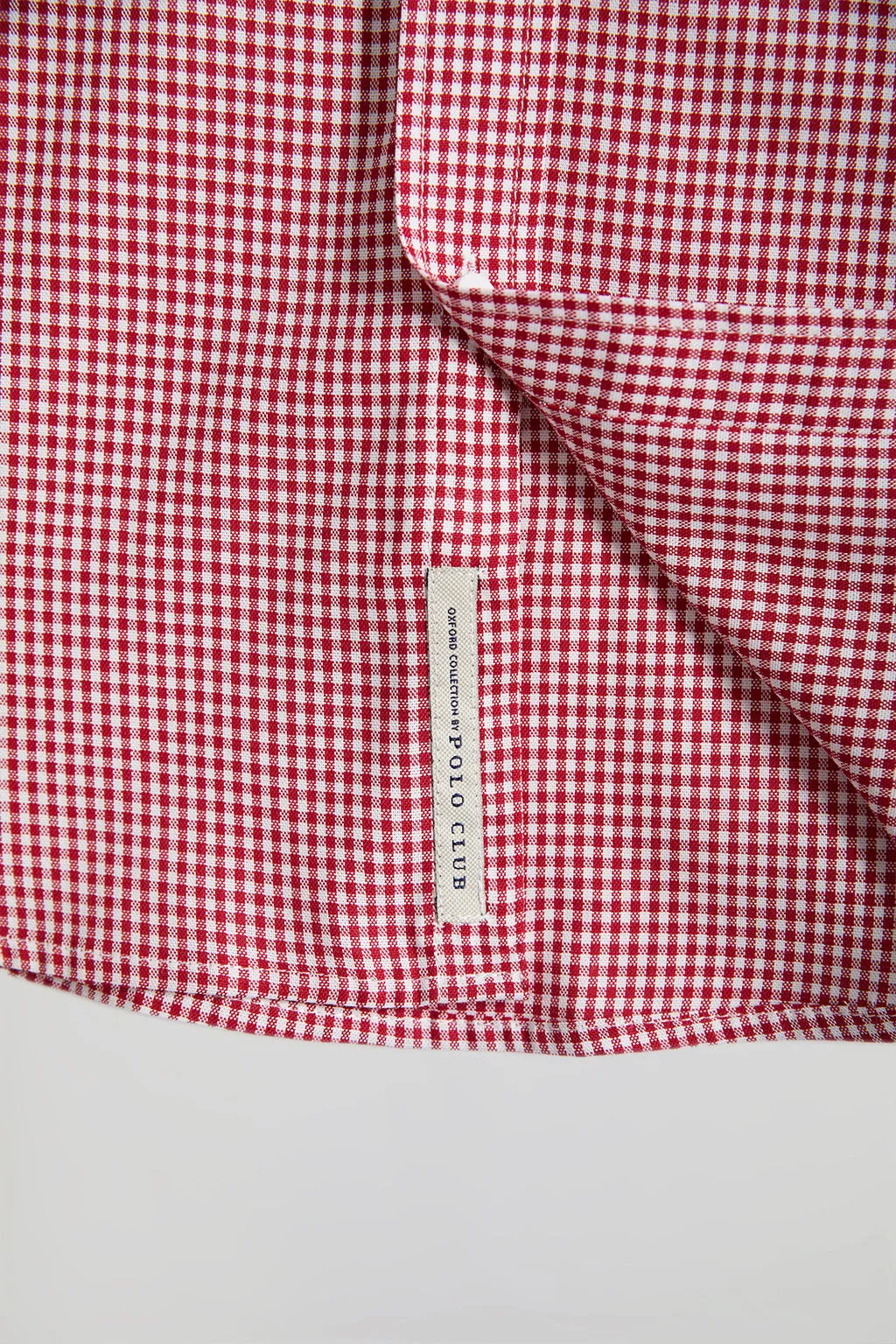 Camisa roja a cuadros vichy con detalle bordado