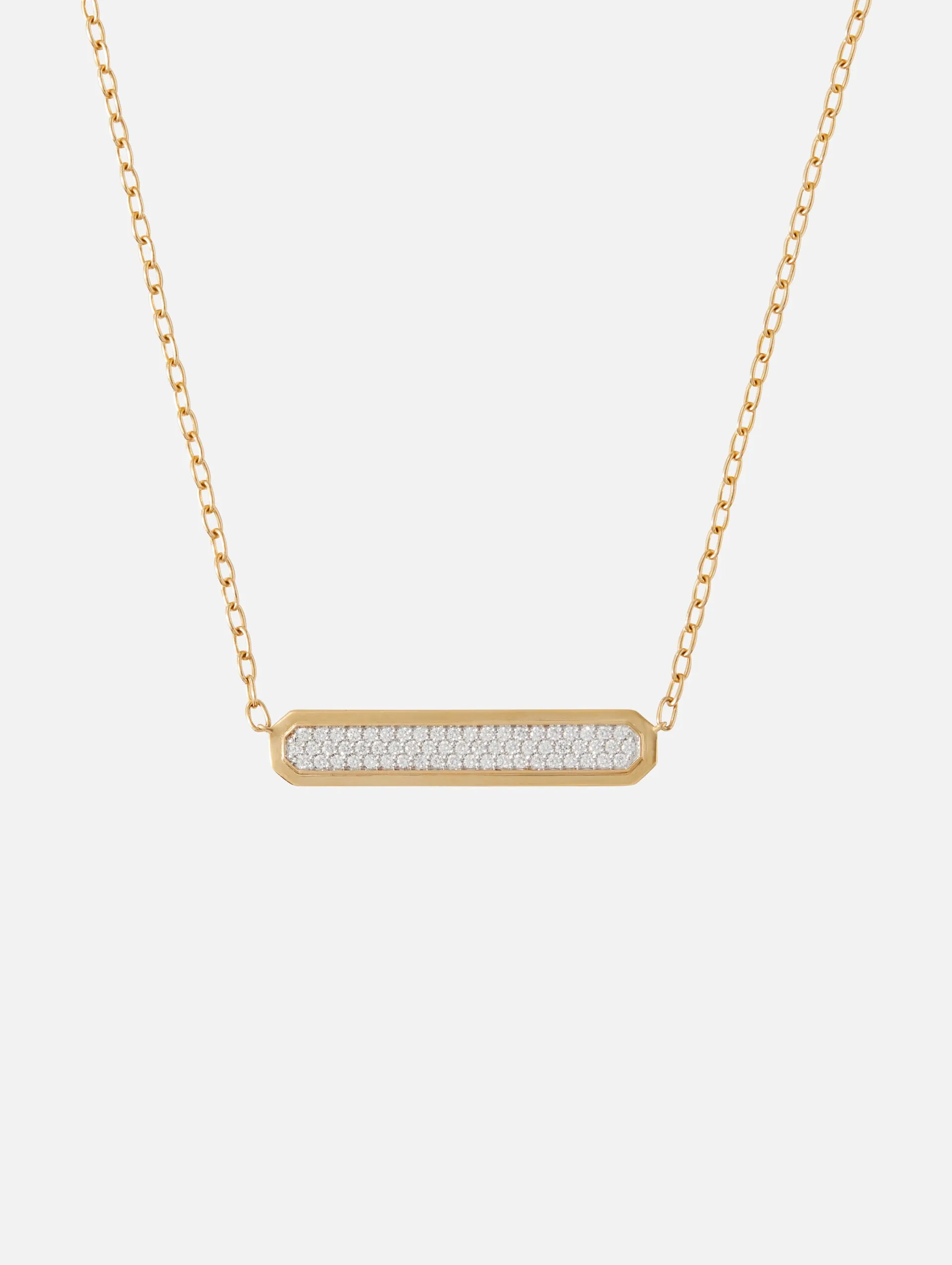 Carrington Two Tone Diamond ID Bar Necklace