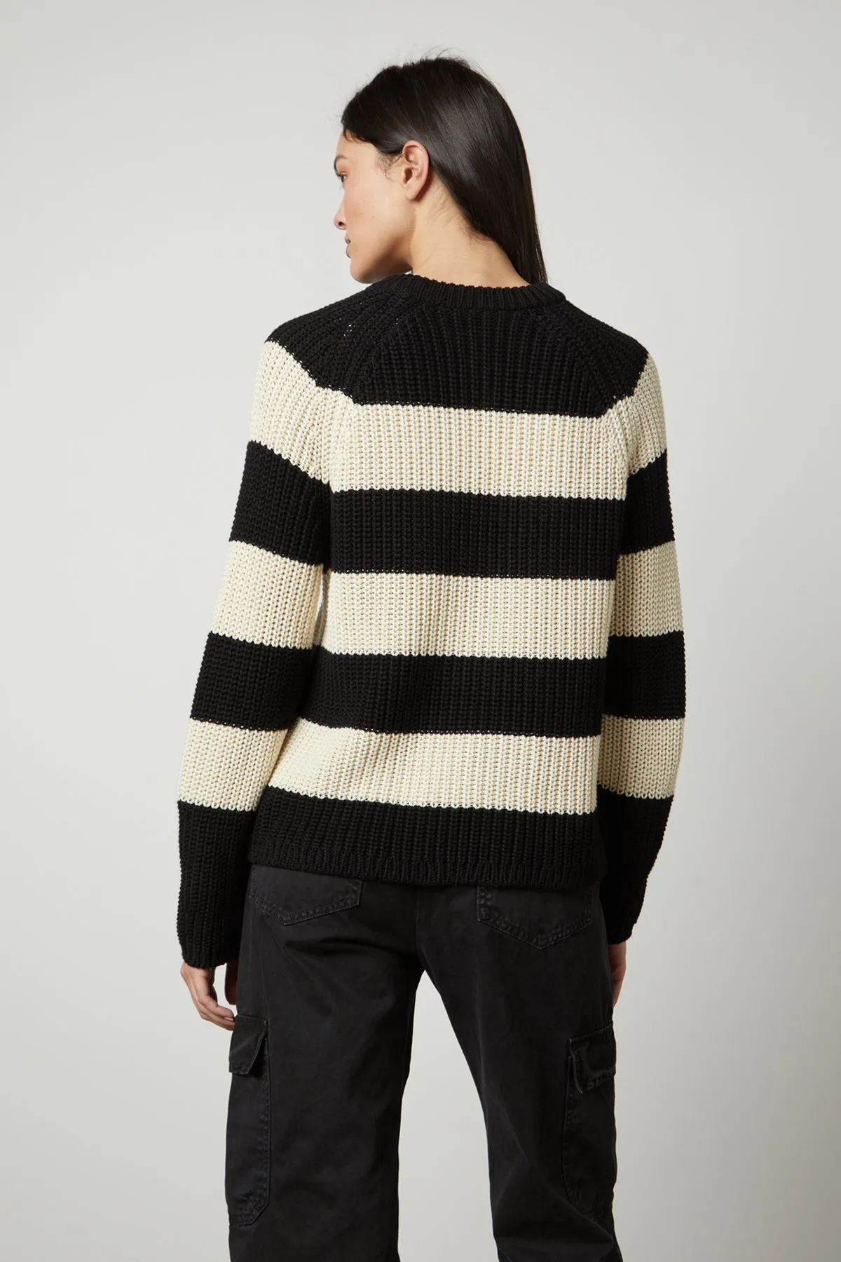 CIARA STRIPED CREW NECK SWEATER