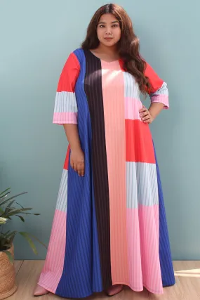 Colour Block Long Dress