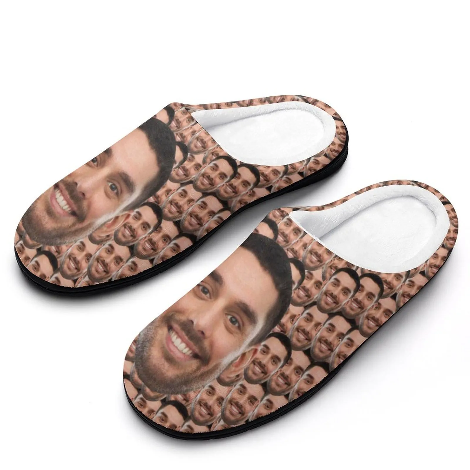 Custom Face Seamless Photo All Over Print Cotton Slippers For Men Women