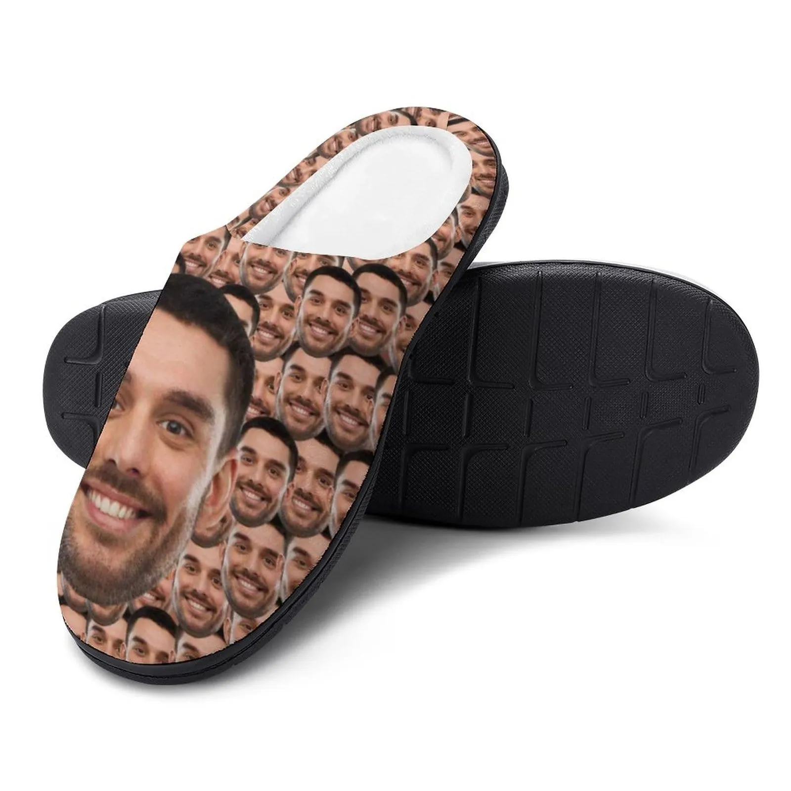 Custom Face Seamless Photo All Over Print Cotton Slippers For Men Women