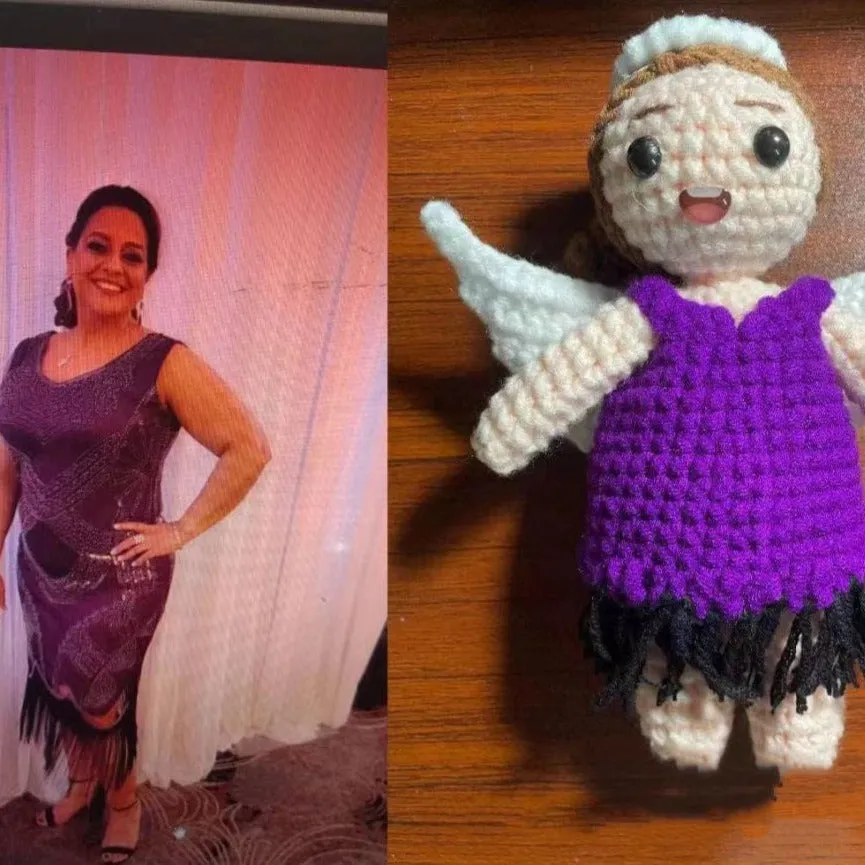 Custom Photo DIY Hand Knitted Doll With Card Personalized Photo Hand Made Doll