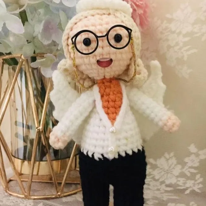 Custom Photo DIY Hand Knitted Doll With Card Personalized Photo Hand Made Doll